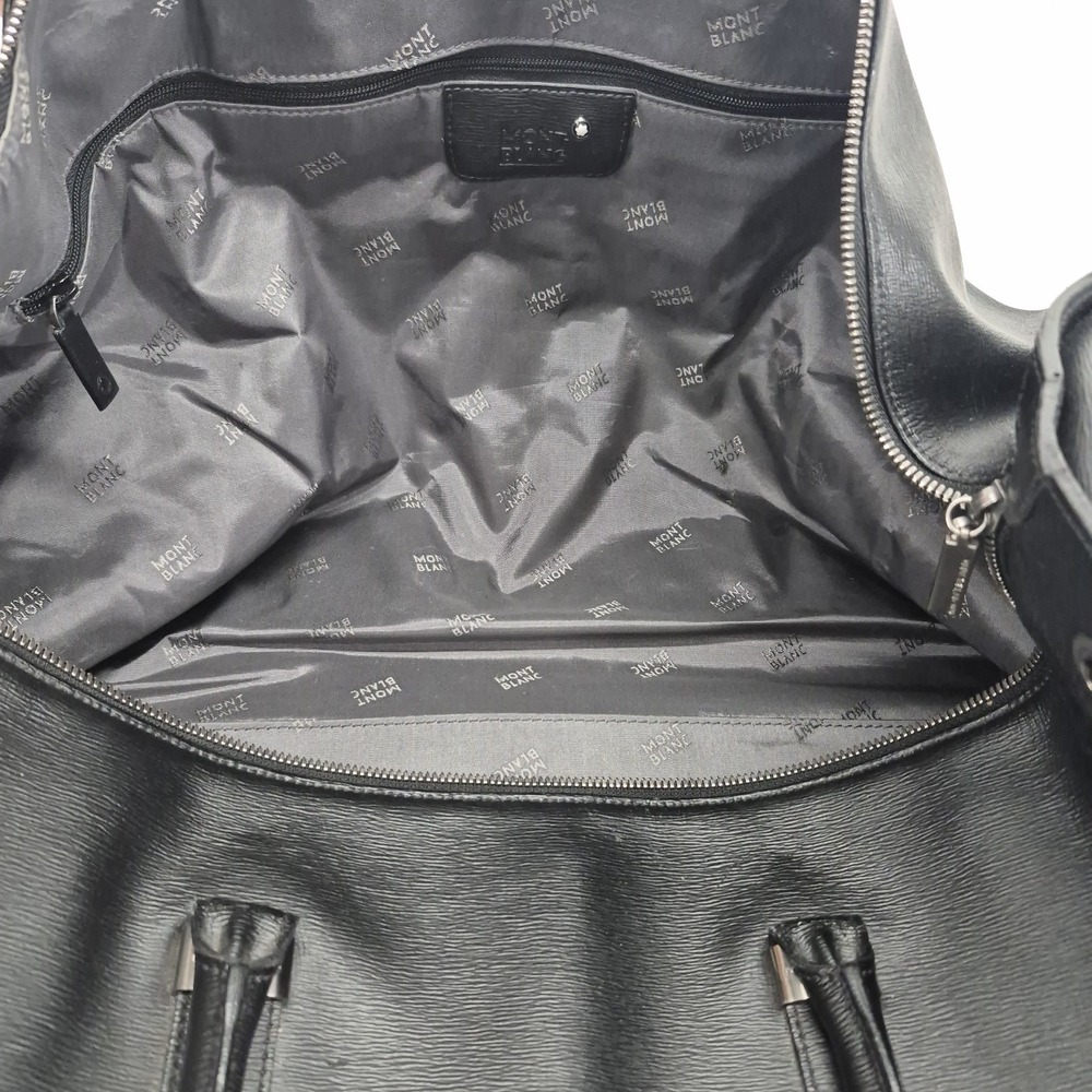Montblanc 2 Way Boston Bag Duffle Leather Black - Picture 13 of 16